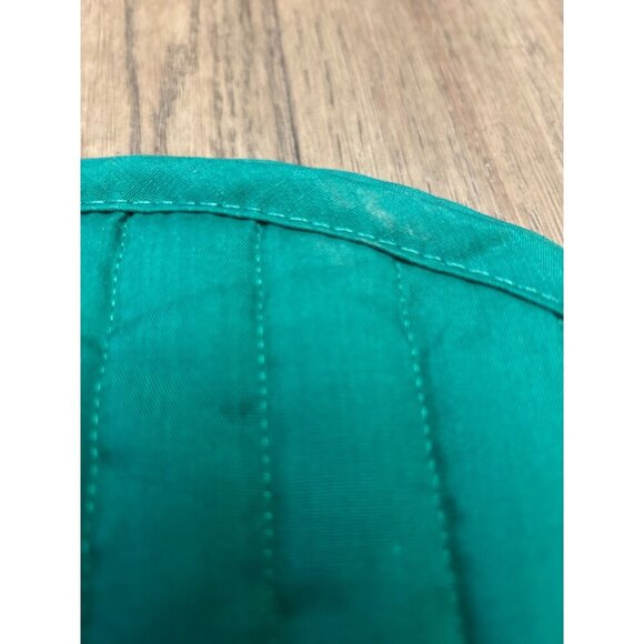 Teal Quilted Oval Table Placemat 18" x 13"  Cotton & Polyester Reversible Dining - Picture 3 of 6